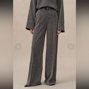 Fabrique Turati Floral Mesh Trousers in Soft Crosshatch TR Blend